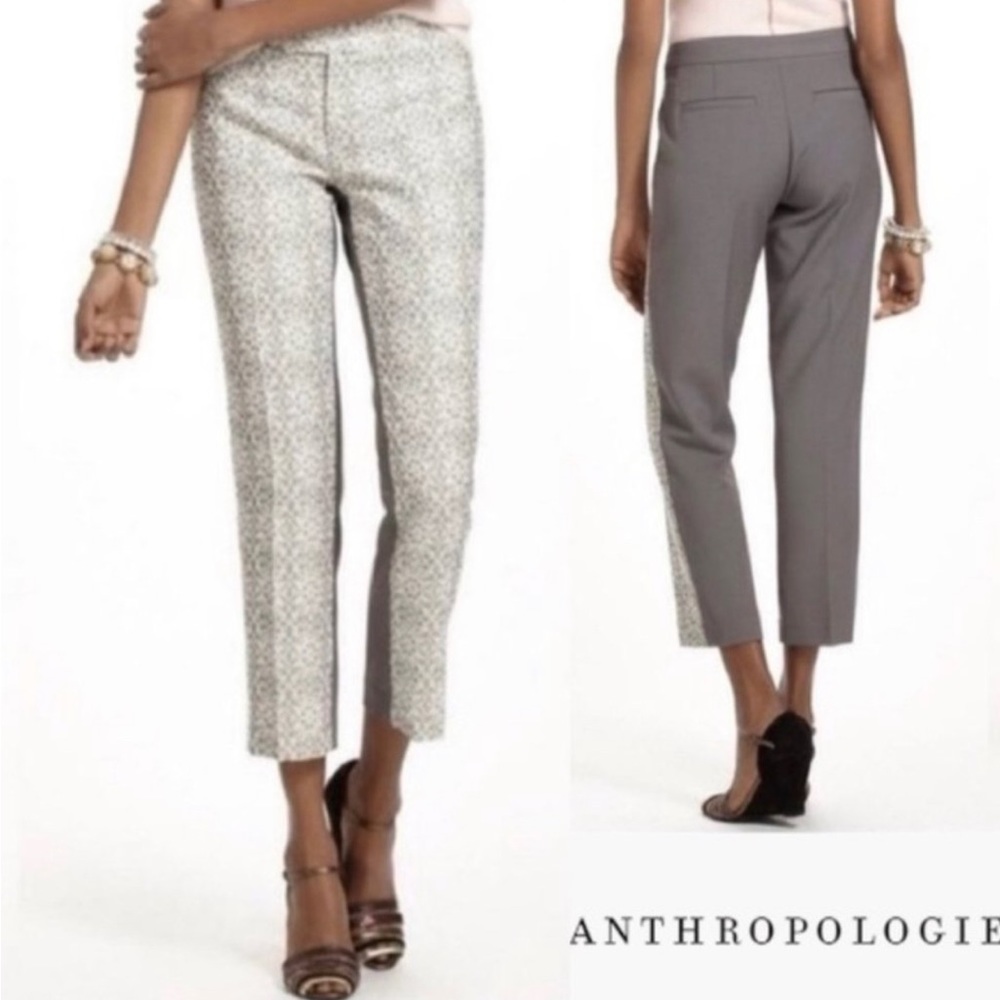 Anthropologie Elevenses Gray Pants 8 with lace